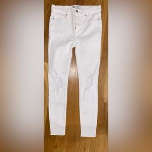 Free People White Distressed Jean